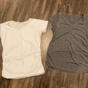 Gray and white maternity shirt bundle